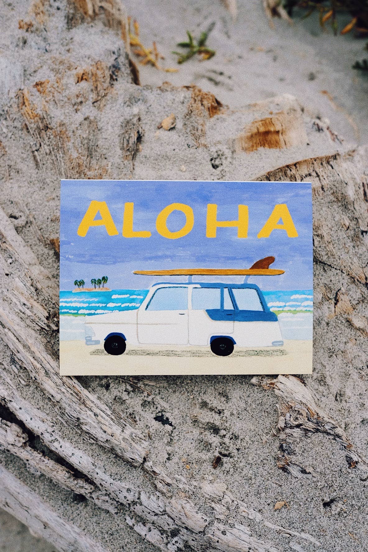 Surf Car Aloha Greeting Card