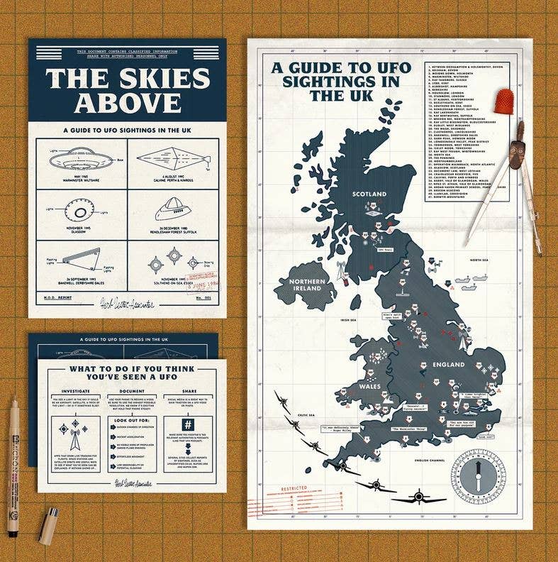 Skies Above England - UFO Aliens Map & Cultural Guide
