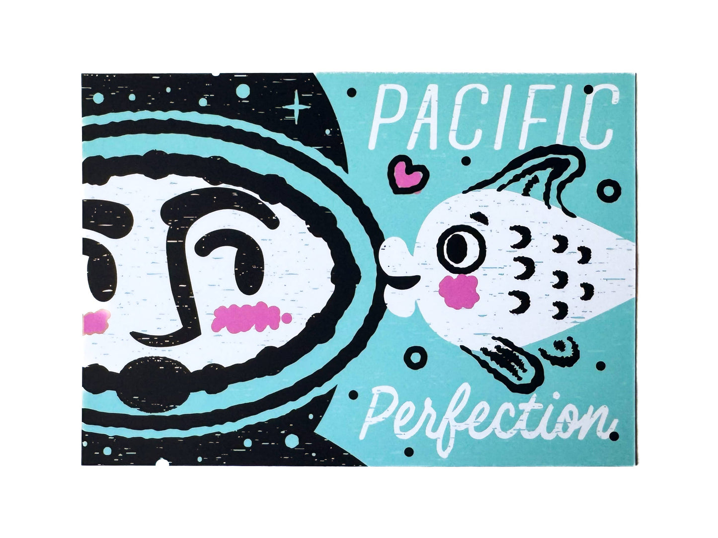 "Pacific Perfection" Fish and Diver Kiss Postcard