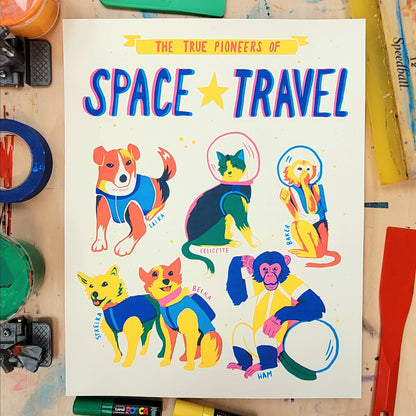 The True Pioneers of Space Travel Screen Printed Poster