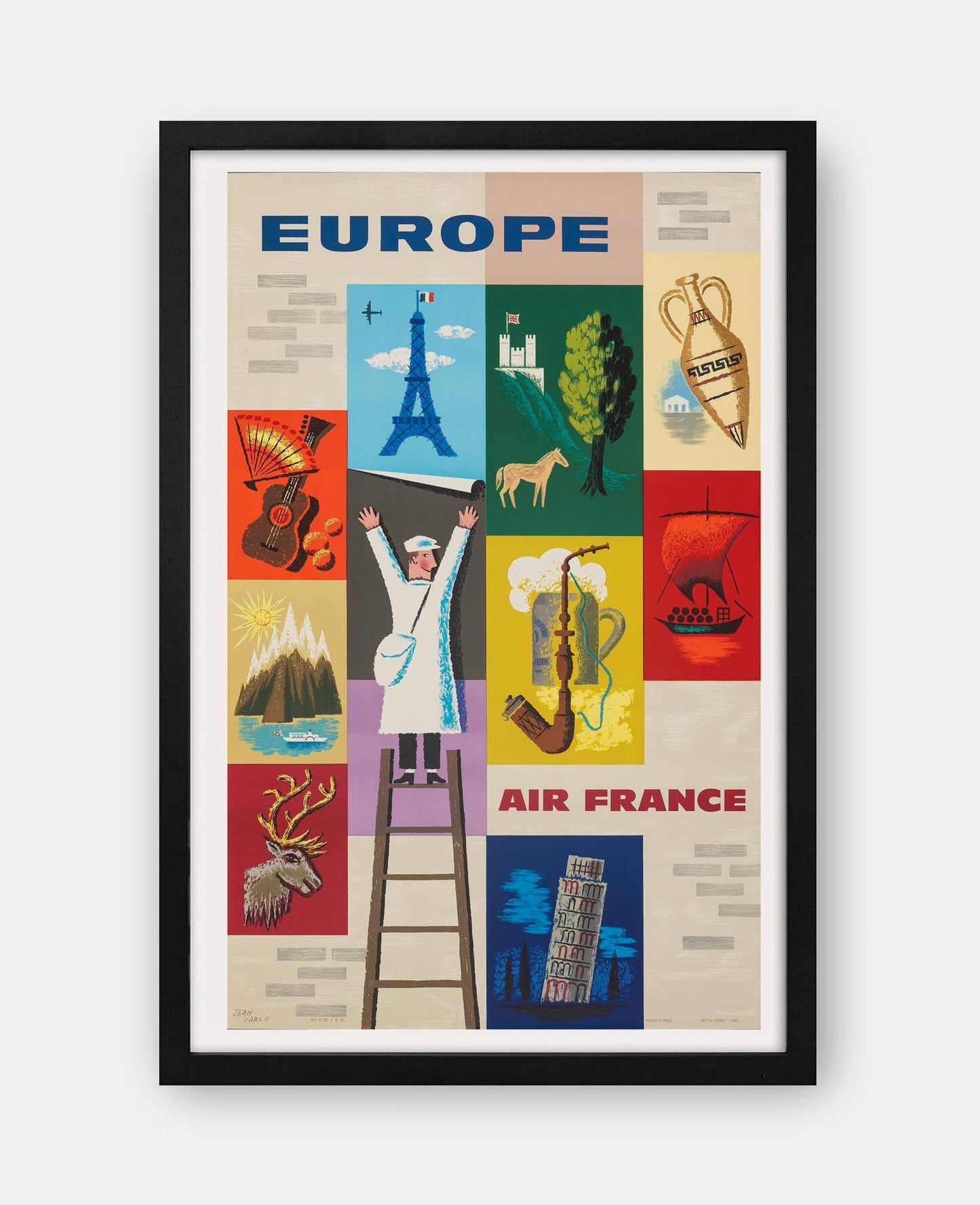 Air France Europe 1960s Travel Poster