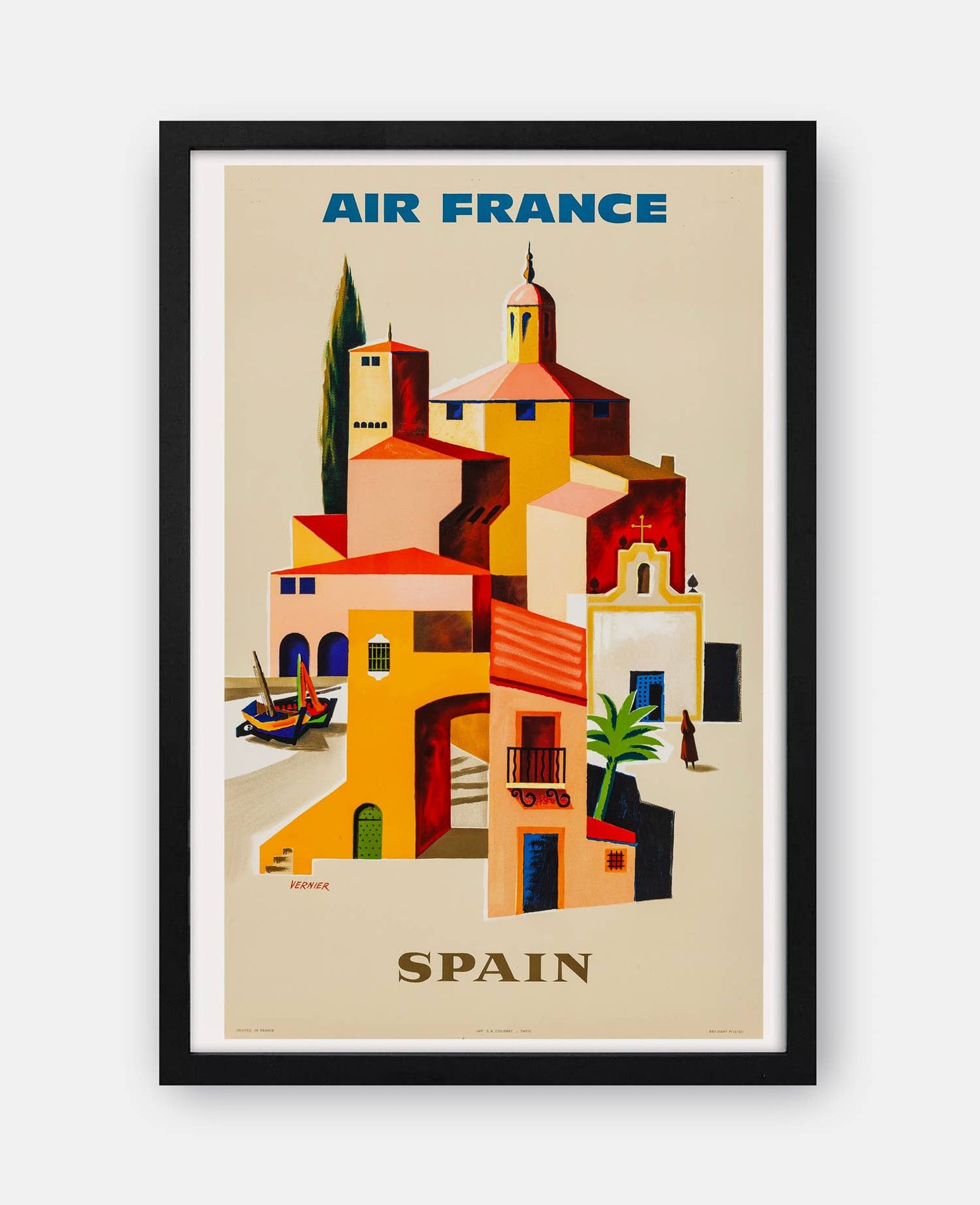 Air France Spain 1959 Travel Poster