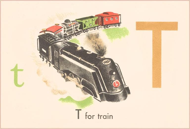 T is for Train Art Print