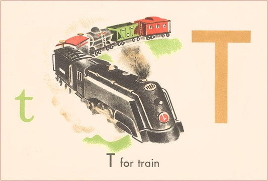T is for Train Art Print