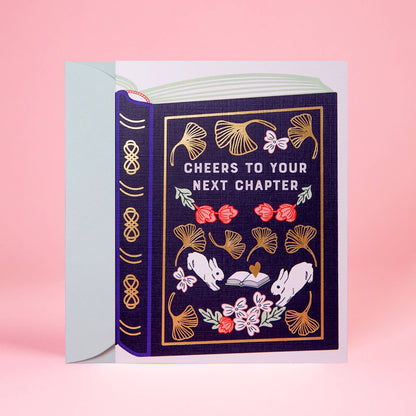 Next Chapter Book Congratulation Gold Foil A2 Greeting Card