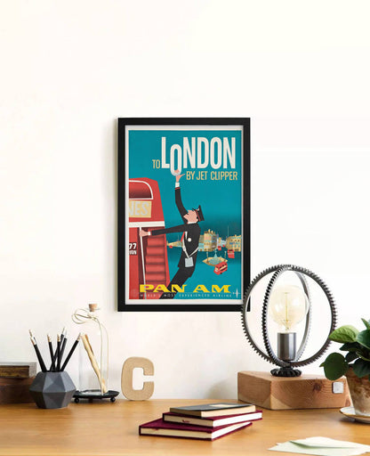 To London By Jet Clipper Pan Am Vintage Travel Poster