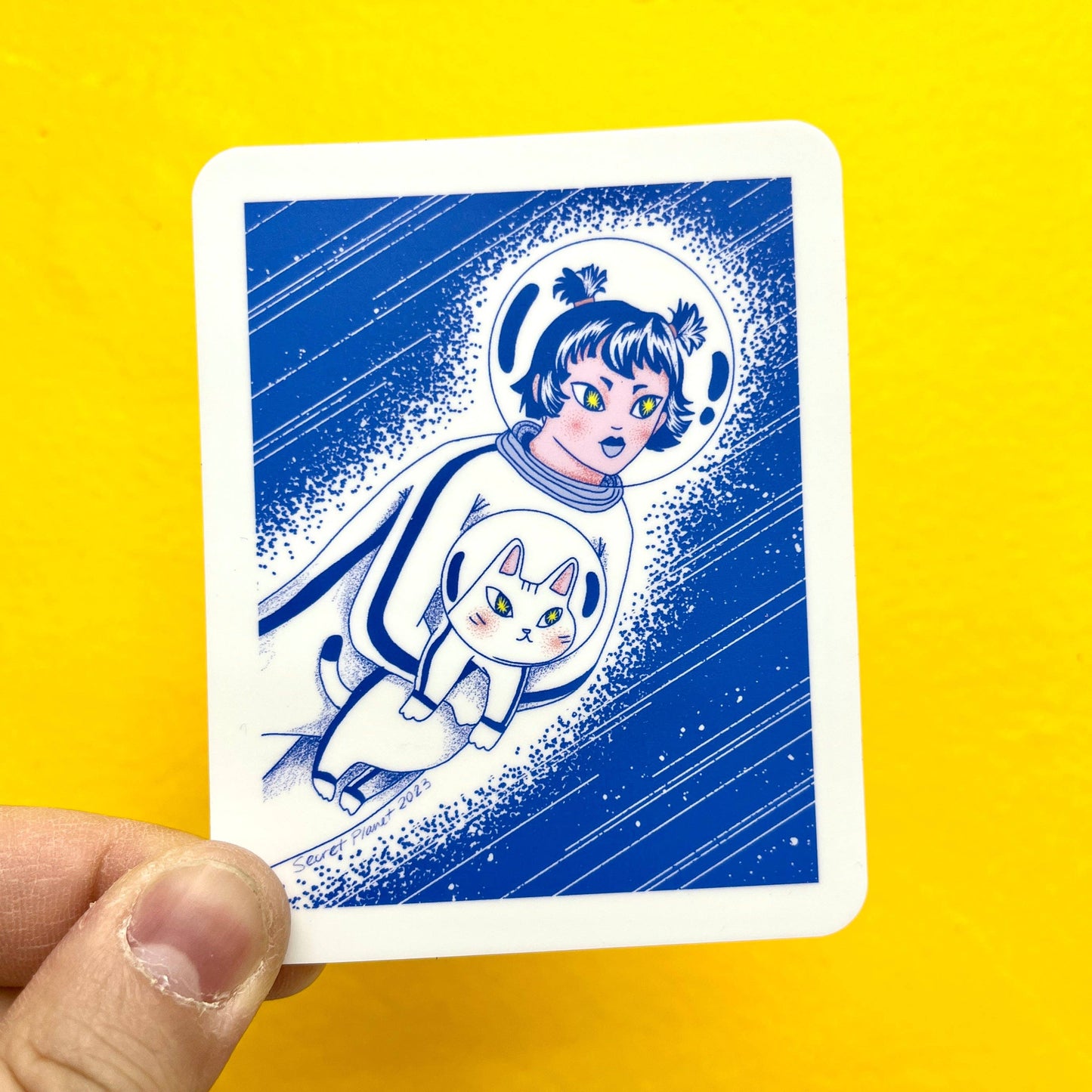 Astronaut and Cat Vinyl Sticker