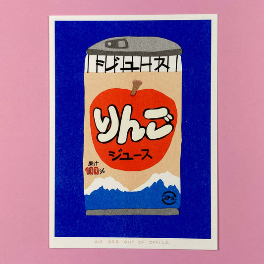 Japanese apple juice risograph