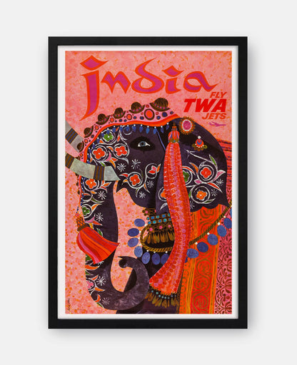 TWA Airlines (India) 1960s Poster