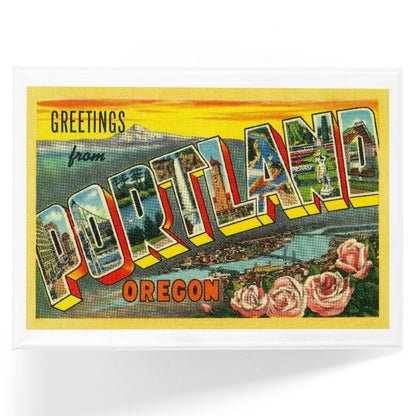 Greetings from Portland Vintage Art Magnet