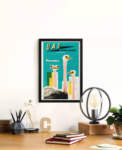 UAT – French Airline Vintage Travel Poster Print