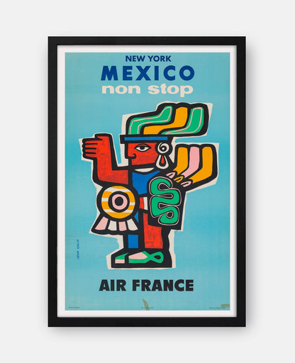 Air France Vintage Mexico Travel Poster