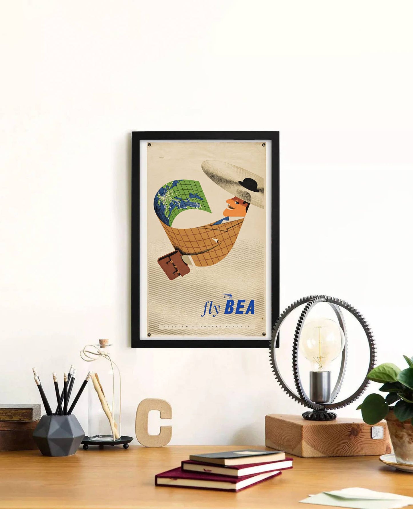 Fly BEA Vintage Travel Poster Print