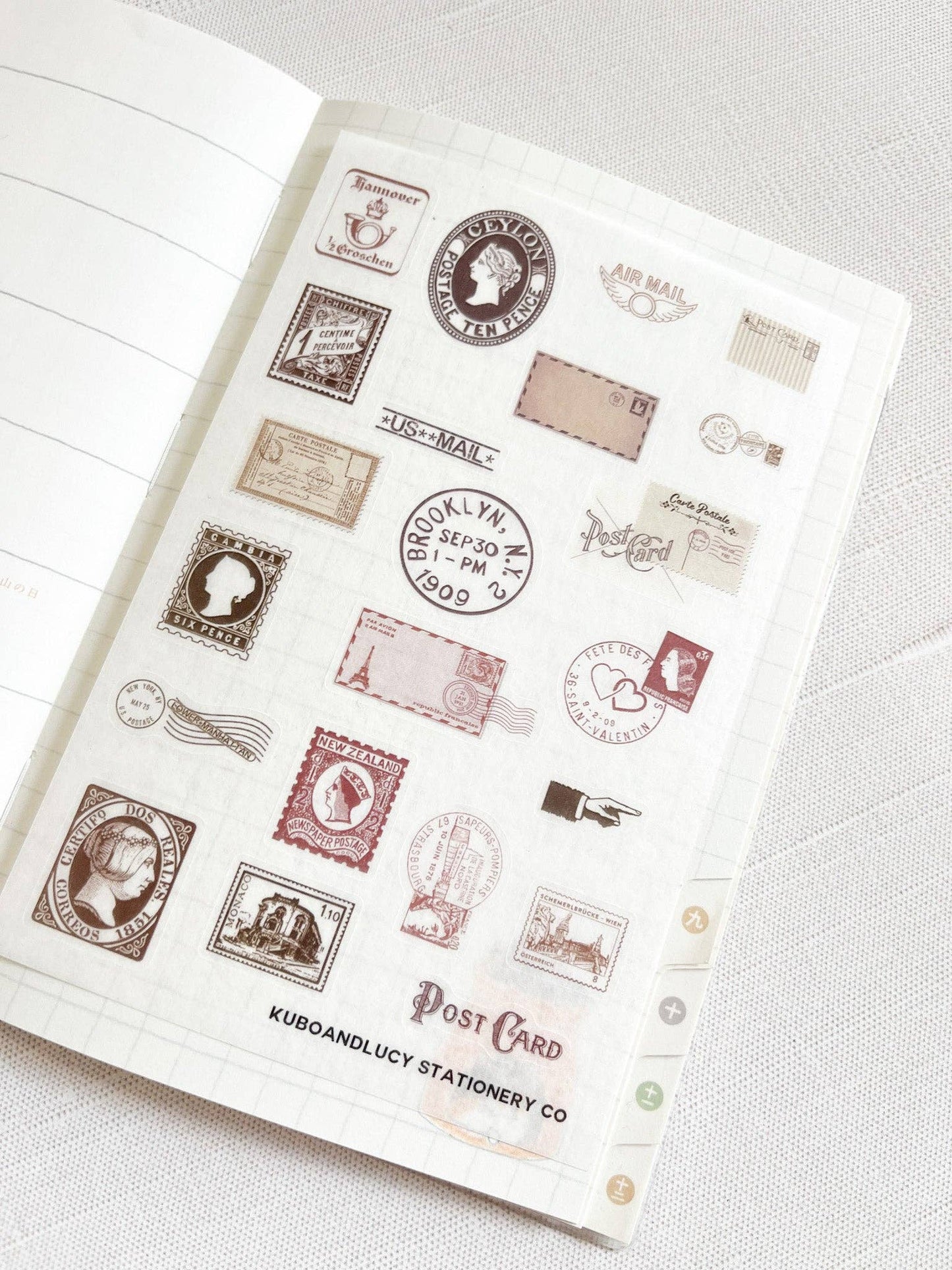 Postage Stamps Washi Sticker Sheet