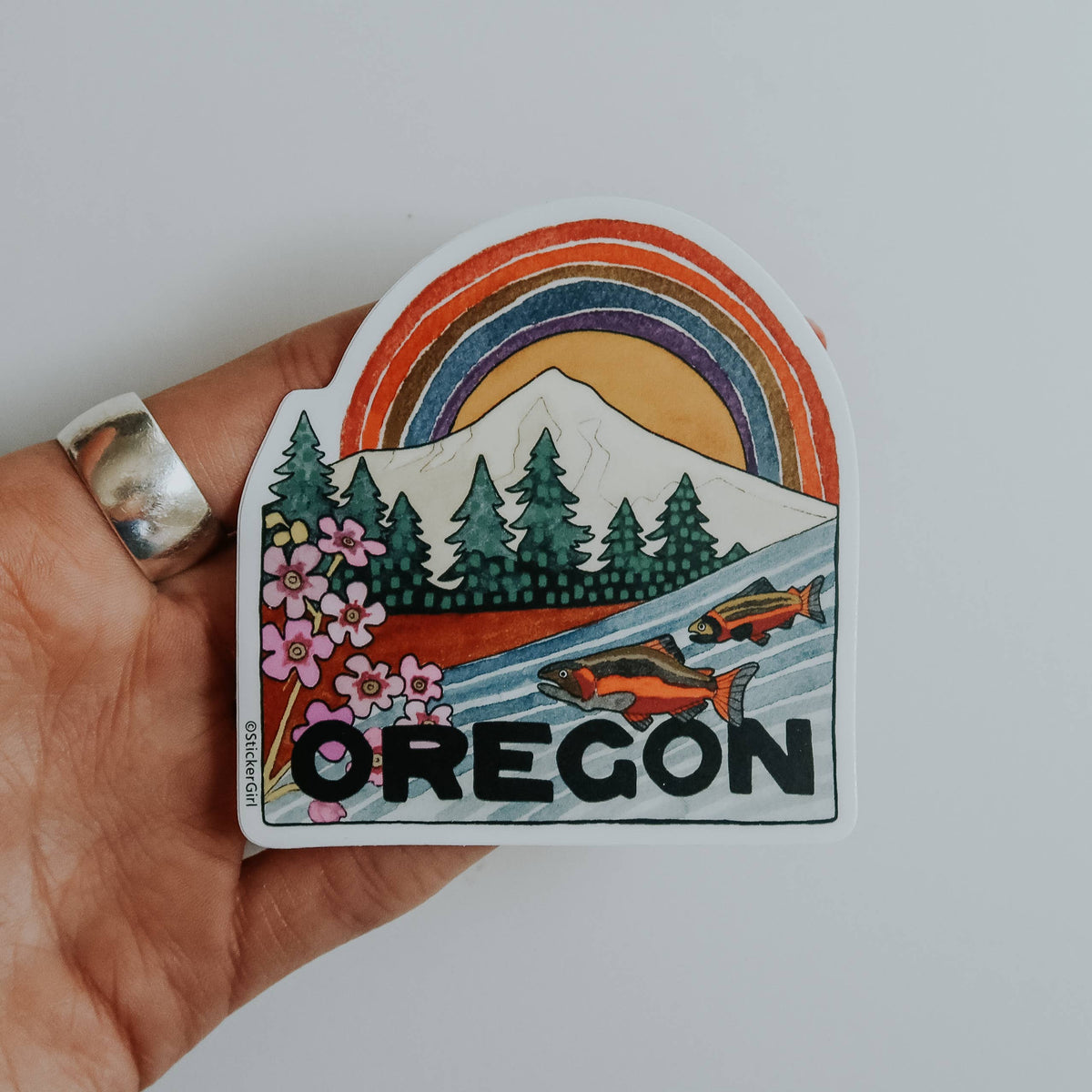 Oregon Rainbow Vinyl Sticker