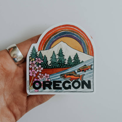 Oregon Rainbow Vinyl Sticker