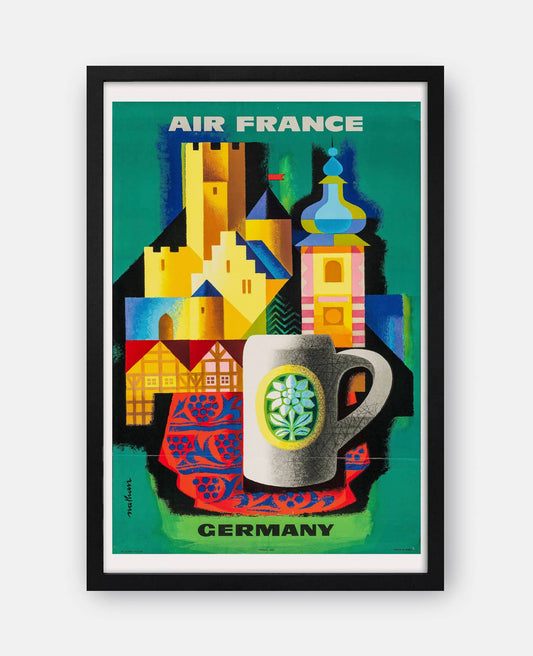 Air France Vintage Germany Travel Poster