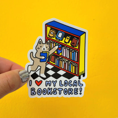 I Love My Local Bookstore! Vinyl Sticker