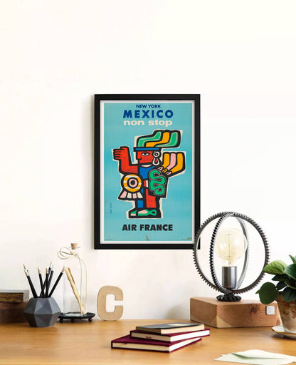 Air France Vintage Mexico Travel Poster