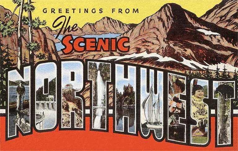 Greetings from the Scenic Northwest Postcard