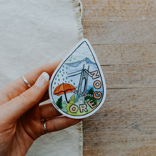 Oregon Raindrop Vinyl Sticker