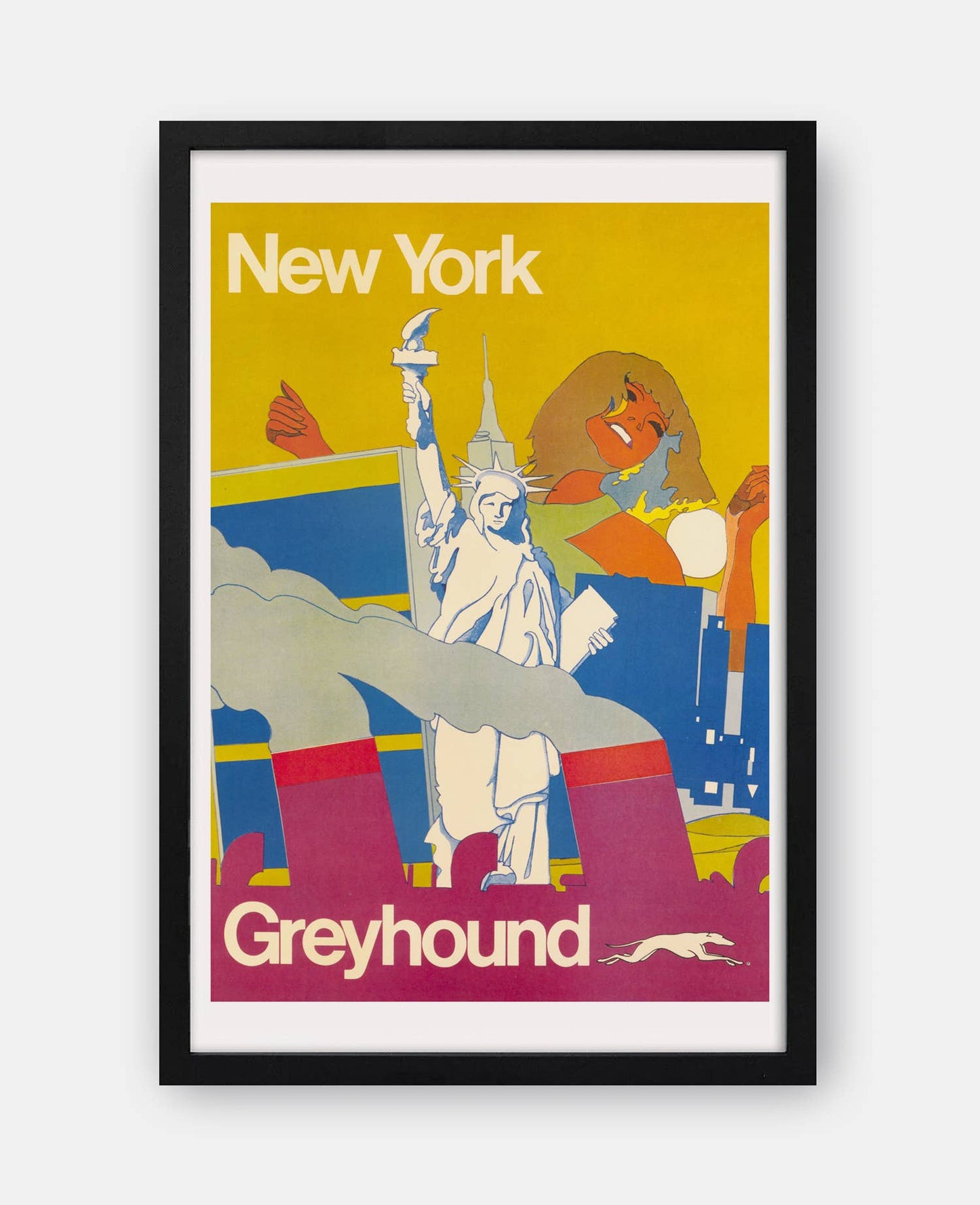 Greyhound – New York 1960s Travel Poster