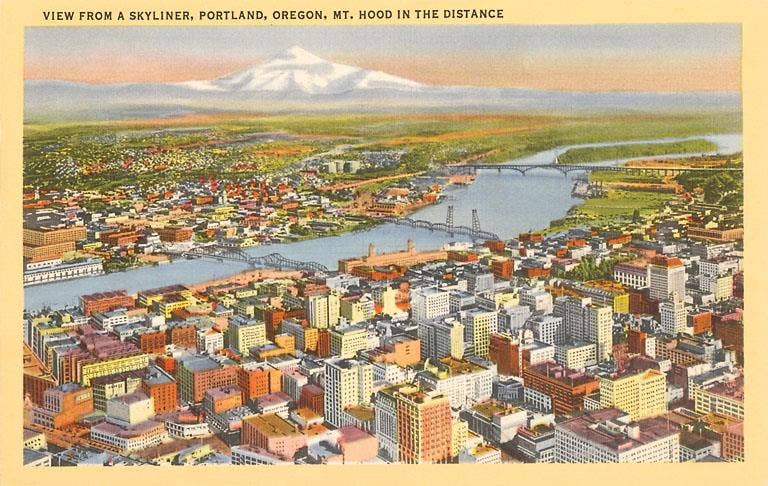 View over Portland, Oregon Postcard