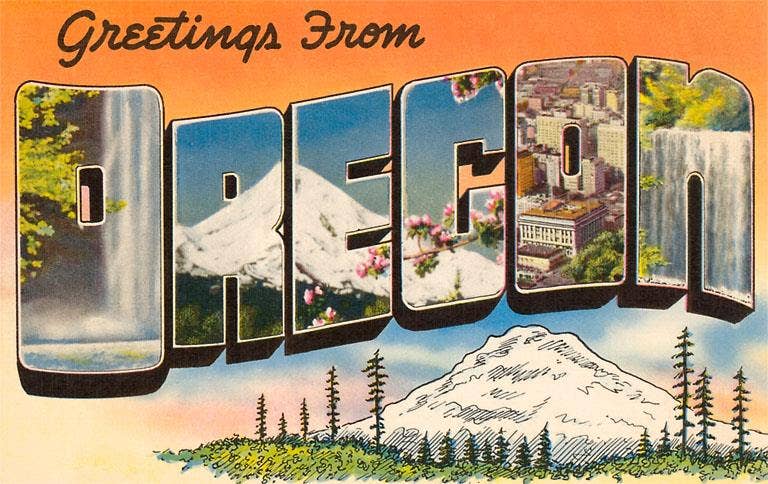 Greetings from Oregon Postcard