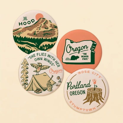 Oregon Beaver Sign Button