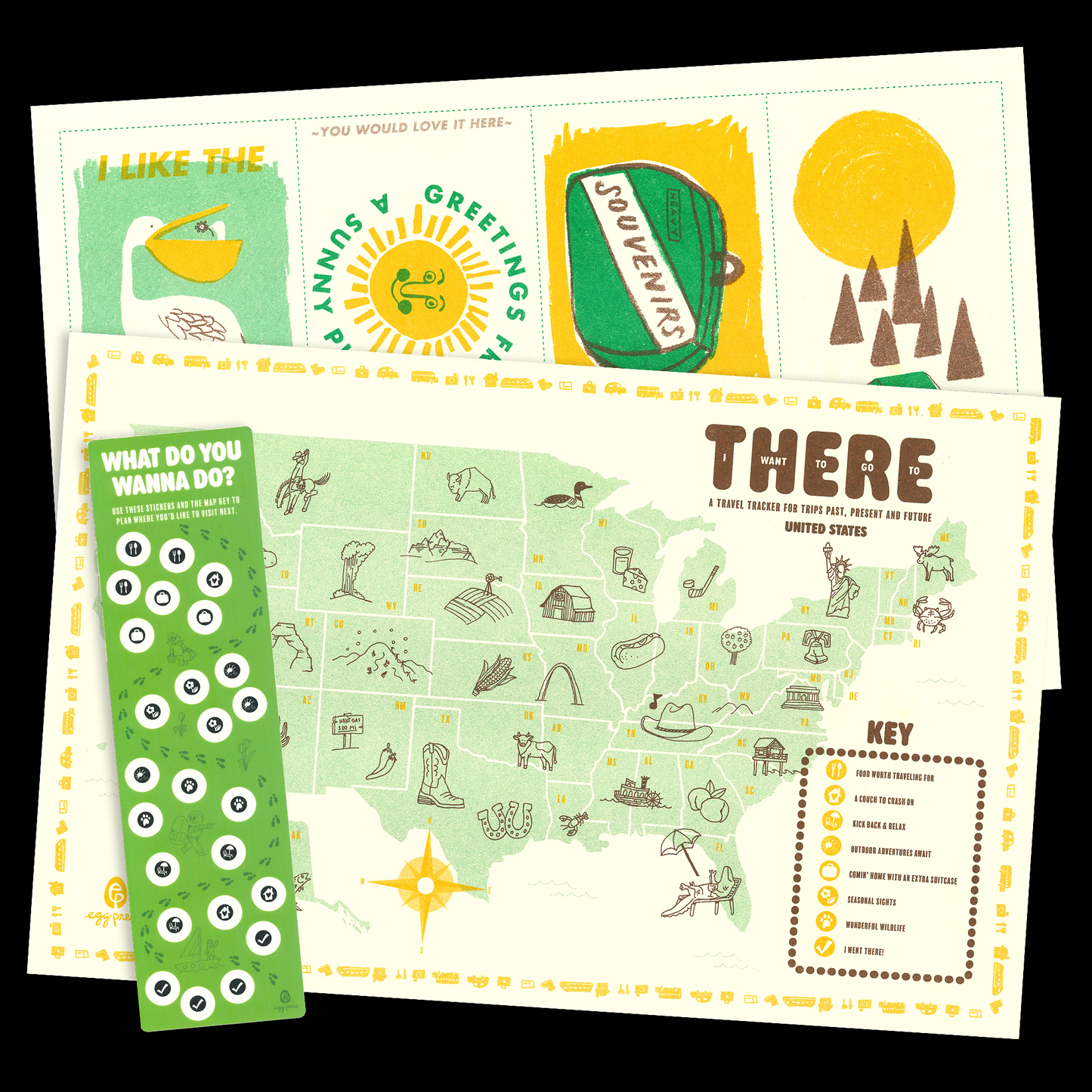 United States Road Trip Interactive Travel Map & Postcards