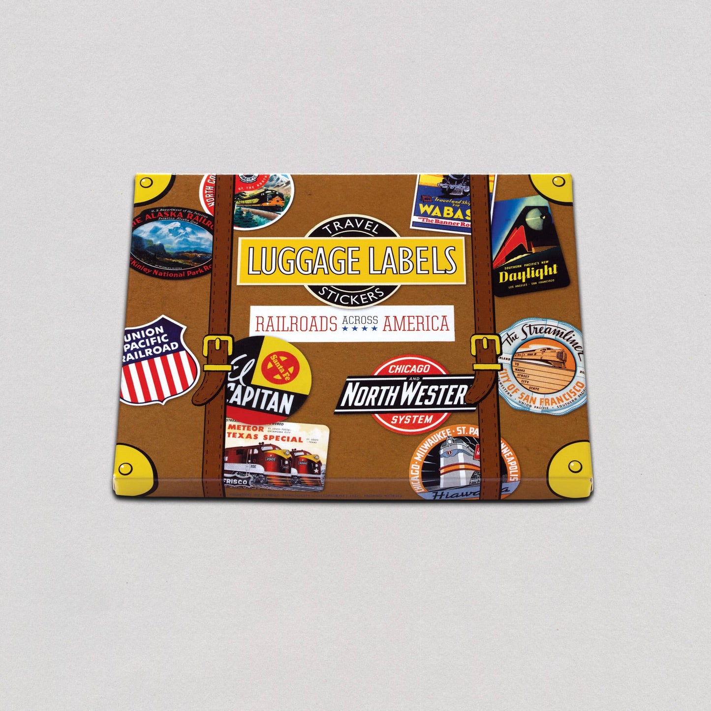 Railroads Across America - Travel Label Sticker Box