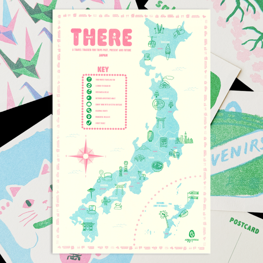 Japan Interactive Travel Map & Postcard Set