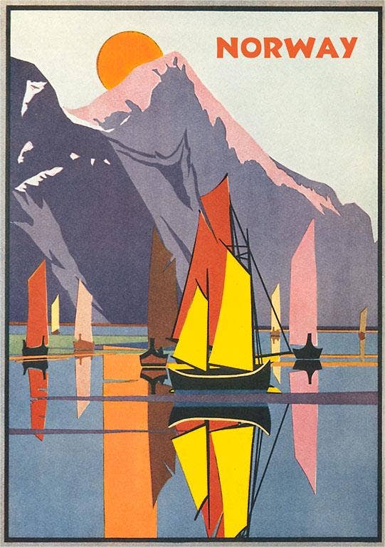 Norway Sailboats Art Print