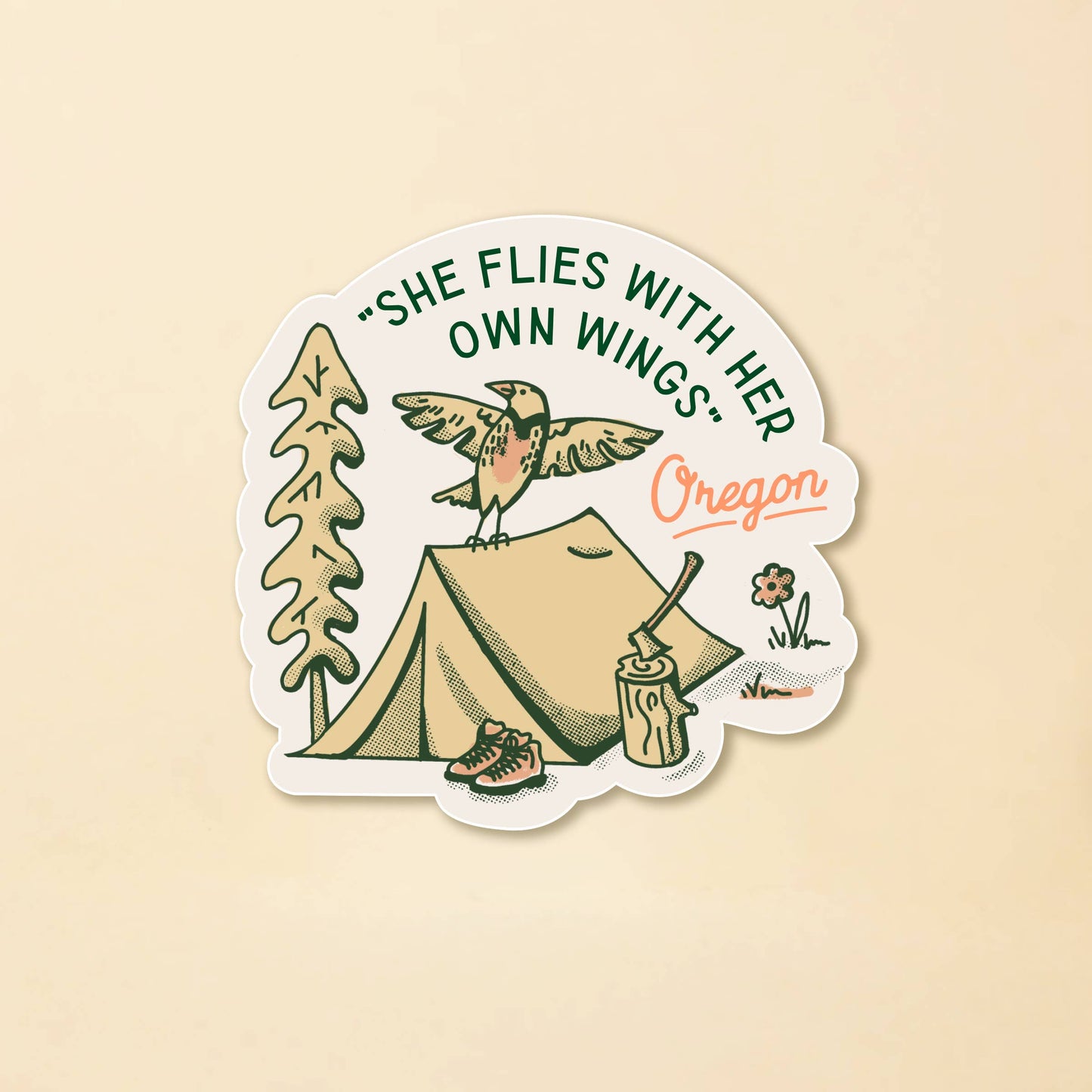 She Flies Oregon Sticker