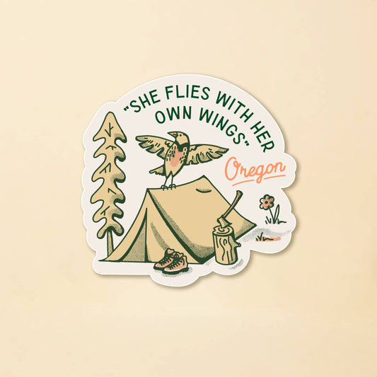 She Flies Oregon Sticker