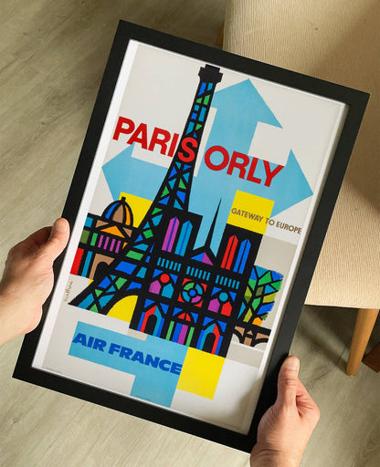 Air France (Paris Orly Gateway to Europe) 1960s Poster