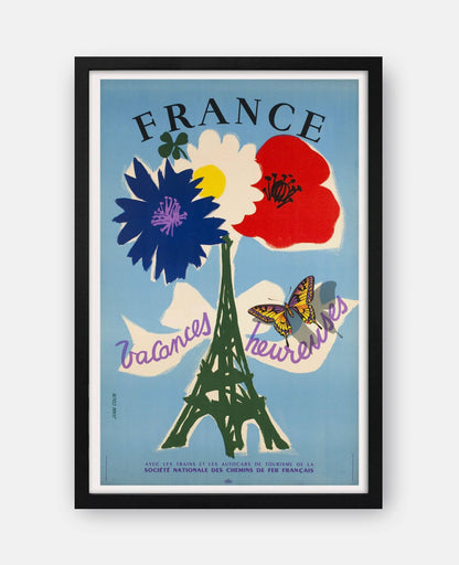 France Vacances Heureuses 1950s Travel Poster