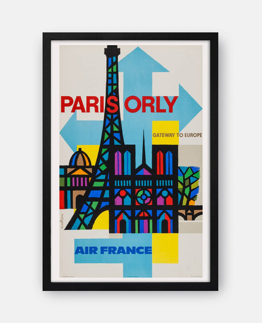 Air France (Paris Orly Gateway to Europe) 1960s Poster