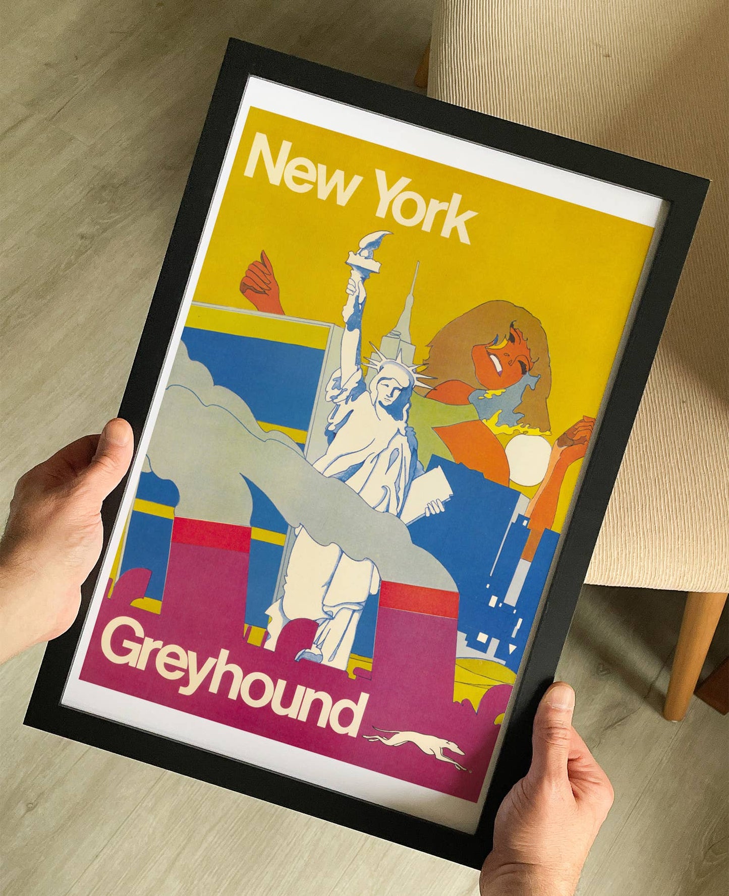 Greyhound – New York 1960s Travel Poster