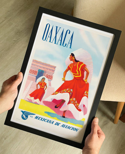 Mexican Airlines Oaxaca 1960 Travel Poster