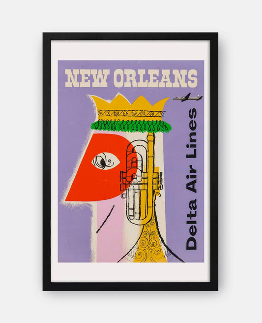Delta Airlines (New Orleans) 1950s Poster