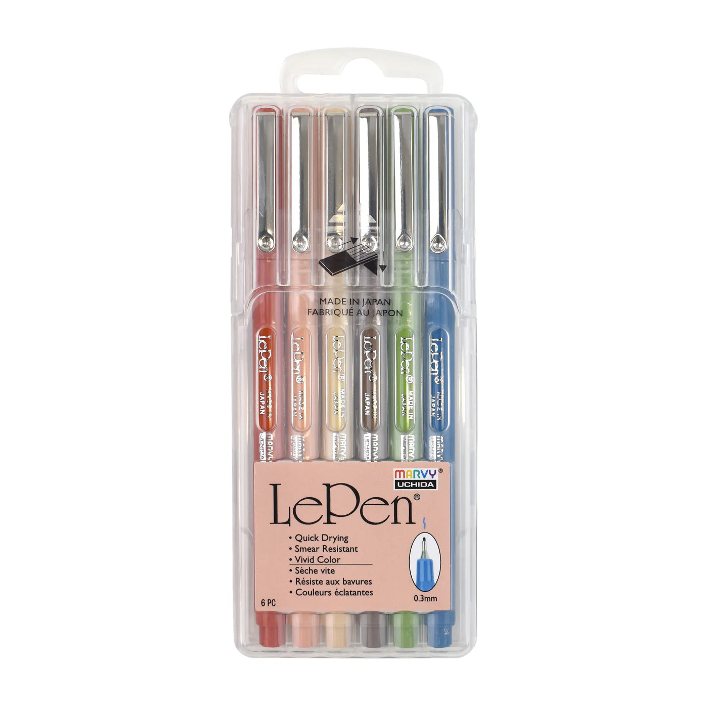 LePen Earth Tone 6-Piece Pen Set
