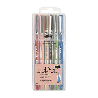 LePen Earth Tone 6-Piece Pen Set