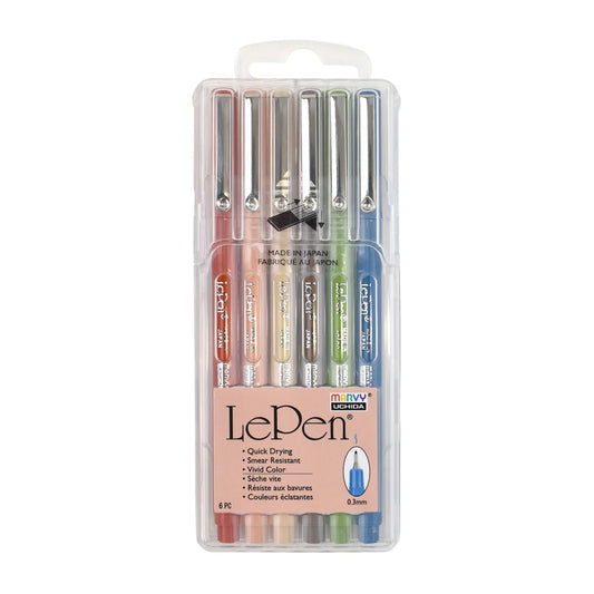 LePen Earth Tone 6-Piece Pen Set