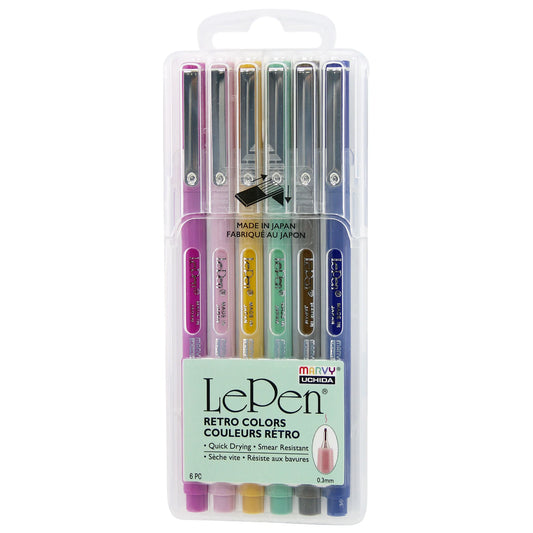 LePen Retro Colors 6-Piece Pen Set